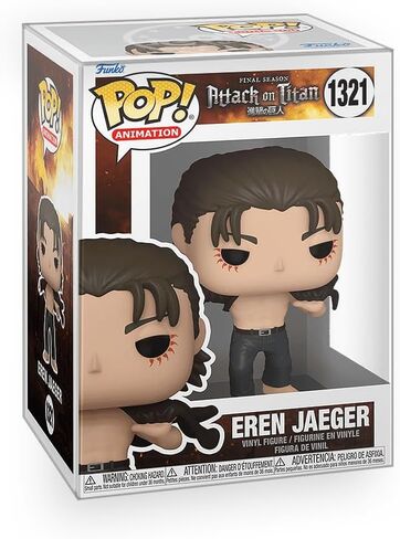 مقتنيات ملحمية Pop Anime: Attack on Titan - Eren Jaeger مع قميص مفتوح مجسم من الفينيل مع واقي صندوق متوافق مع Funko in Kuwait