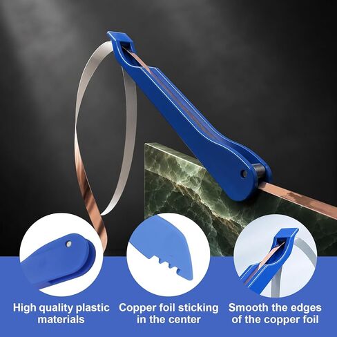 2pcs Copper Foil Hand Foiler for Stained Glass,7/32 in Stained Glass Tools,Table Foiler for Stained Glass,Stained Glass Supplies,Stained Glass Foiler,Blue Hand Foiler for Stained Glass for Crafting in Kuwait