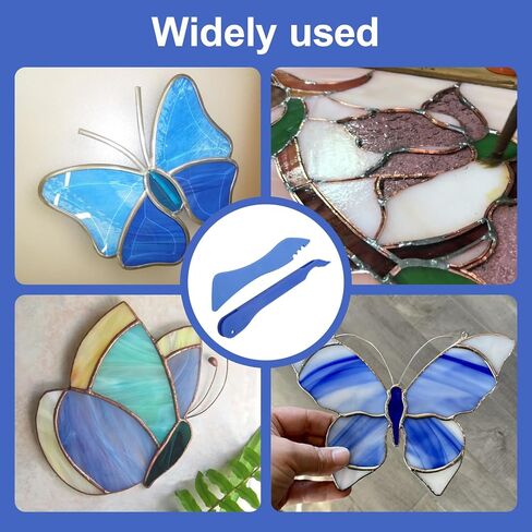 2pcs Copper Foil Hand Foiler for Stained Glass,7/32 in Stained Glass Tools,Table Foiler for Stained Glass,Stained Glass Supplies,Stained Glass Foiler,Blue Hand Foiler for Stained Glass for Crafting in Kuwait