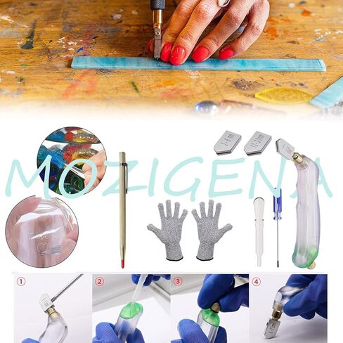Stained Glass Kit, Stained Glass Starter Kits for Adults, Stained Glass Supplies Includes Stained Glass Grinder, 5/8" + 1" Diamond Grinder Bit, 80W Soldering Iron Kit, Glass Cutter Tool Kit in Kuwait
