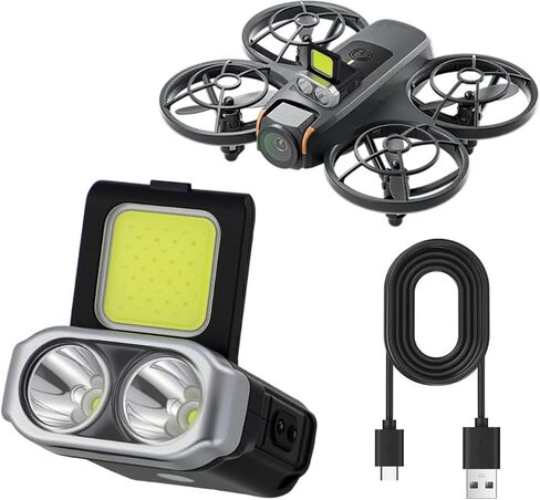 Drone Searchlight, 450lm, 6 Modes, 1200mAh, 3H Runtime, for DJI Mini 4 Pro/Mavic 3 Pro/Air 3S/Avata/Neo/Flip (black) in Kuwait