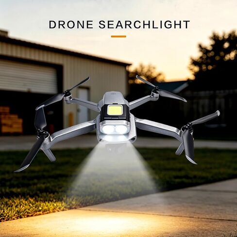 Drone Searchlight, 450lm, 6 Modes, 1200mAh, 3H Runtime, for DJI Mini 4 Pro/Mavic 3 Pro/Air 3S/Avata/Neo/Flip (black) in Kuwait