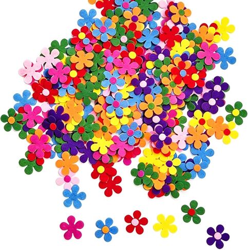 100 Pieces Felt Flowers Fabric Flower Embellishments Assorted Colors for DIY Crafts，Fabric Flowers Embellishments for Clothes, Hats and Other Craft Decorations in Saudi Arabia