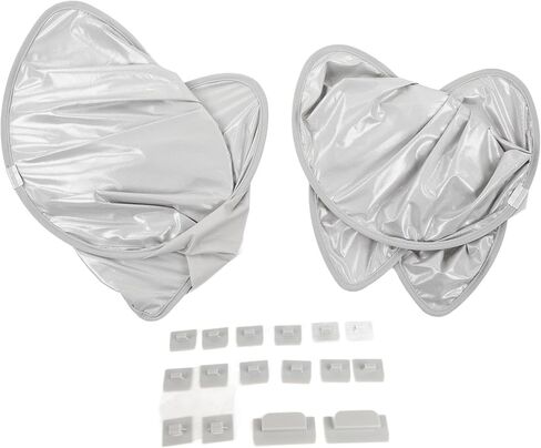 ZJchao ZJchao Glass Roof Sunshade, Sunroof Sun Shade Roof Window Sunshade Type Manganese Steel Alloy + Ice Crystal Gauze with Storage Bag for Reduce Direct Sunlight (Black) (Grey) in Kuwait