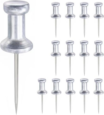 Optomni Premium Metal Push Pins 30 Pack – Aluminum Head Thumb Tacks with 5/8" Long Steel Pin, Silver Pushpins for Cork Board, Bulletin Board, Map, Photo Wall, Office & Classroom in Kuwait