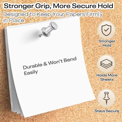 Optomni Premium Metal Push Pins 30 Pack – Aluminum Head Thumb Tacks with 5/8" Long Steel Pin, Silver Pushpins for Cork Board, Bulletin Board, Map, Photo Wall, Office & Classroom in Kuwait