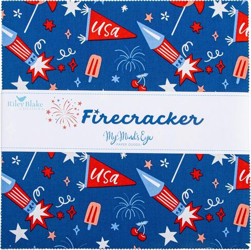 My Mind's Eye Firecracker 10" Stacker 42 10-inch Squares Layer Cake Riley Blake Designs 10-17200-42 in Kuwait