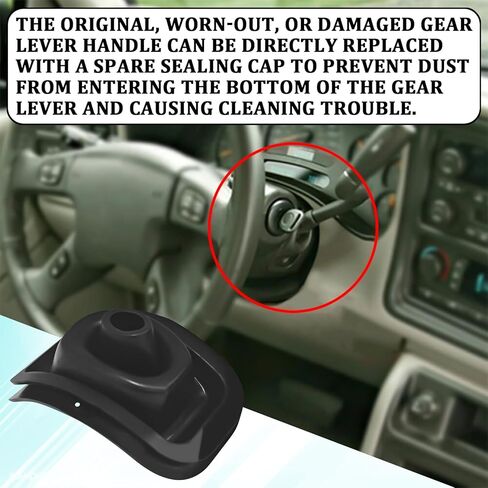 1PC Shifter Boot 26093753 47106 Shifter Lever Handle Boot Seal for 2000-2006 Chevy GMC Sierra Suburban Yukon، مقاوم للخدش ومقاوم للماء، أحذية مقبض ناقل الحركة استبدال الختم (أسود) in Kuwait