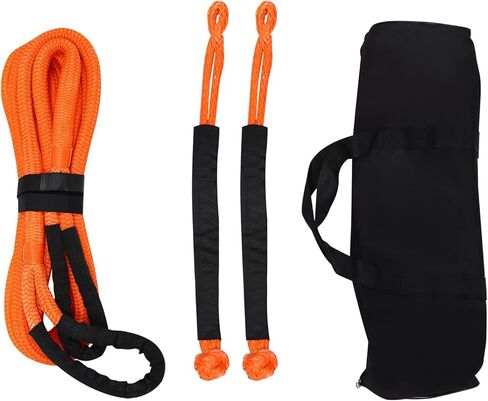 Kinetic Recovery Rope, 1in x 20ft Heavy Duty Tow Strap with 30580lbs Break Strength & Soft Shackles, High Elasticity Off Road Recovery Kit for Truck, SUV, UTV, ATV, Jeep in Kuwait
