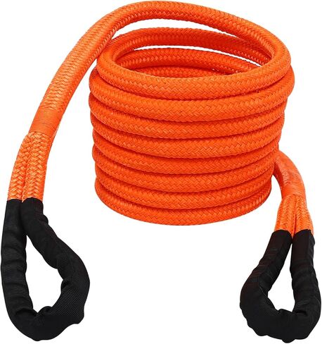 Kinetic Recovery Rope, 1in x 20ft Heavy Duty Tow Strap with 30580lbs Break Strength & Soft Shackles, High Elasticity Off Road Recovery Kit for Truck, SUV, UTV, ATV, Jeep in Kuwait