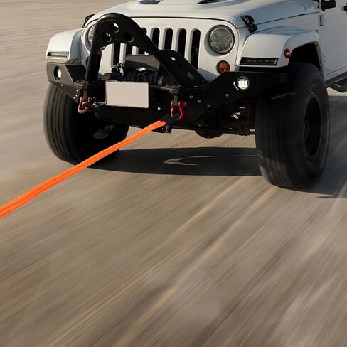 Kinetic Recovery Rope, 1in x 20ft Heavy Duty Tow Strap with 30580lbs Break Strength & Soft Shackles, High Elasticity Off Road Recovery Kit for Truck, SUV, UTV, ATV, Jeep in Kuwait