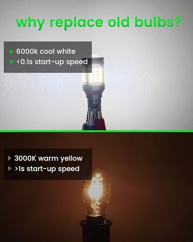 مصابيح إضاءة عكسية LED لسيارة تشيفي ماليبو 2010-2018، 6000K بيضاء فائقة السطوع لمبات احتياطية التوصيل والتشغيل، حزمة من 2 in Kuwait