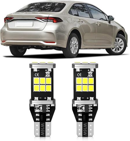 T15 921 912 906 LED Bulbs Xenon White Back Up Light 2835 Chipsets Compatible with 2003-2015 2016 2017 2018 2019 2020 Toyota Corolla Reverse Lights, Pack of 2 in Kuwait