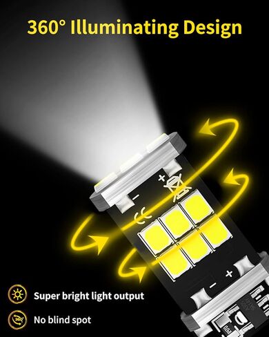 T15 921 912 906 LED Bulbs Xenon White Back Up Light 2835 Chipsets Compatible with 2003-2015 2016 2017 2018 2019 2020 Toyota Corolla Reverse Lights, Pack of 2 in Kuwait
