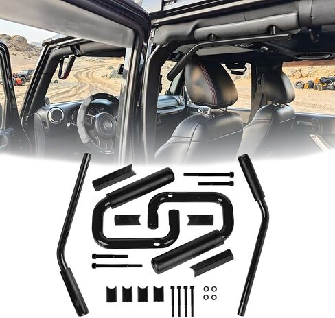 مقابض أمامية لسيارة جيب رانجلر JK JKU 2007-2018، 2/4 أبواب، قضبان حمل من الألومنيوم الصلب للرياضة صحارى روبيكون غير محدودة، أدوات داخلية للدخول على الطرق الوعرة، بدون حفر، قطعتان باللون الأحمر in Kuwait