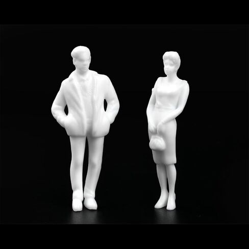 VICDUEKG 20 Pcs 1: 25 Scale White Miniature People Figurines Sitting and Standing Unpainted Mini People Figures Model Trains Architectural Tiny Plastic People for Projects Diorama Miniature Scenes in Kuwait