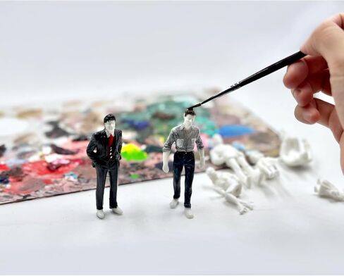 VICDUEKG 20 Pcs 1: 25 Scale White Miniature People Figurines Sitting and Standing Unpainted Mini People Figures Model Trains Architectural Tiny Plastic People for Projects Diorama Miniature Scenes in Kuwait