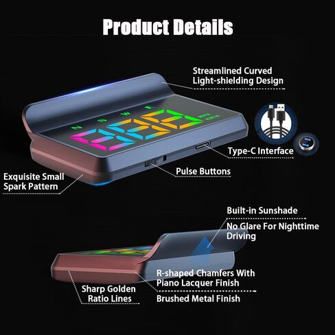Car Heads up Display for Subaru Ascent 2019-2026 7 Seats Digital Speedometer for Car HUD Head up Speed Displays Interior Accessories in Kuwait