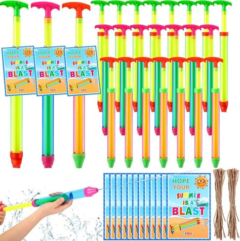 Tanlade 24 Sets End of the Year Students Gift Bulk Water Guns with Cards Summer Water Squirter Shooters Summer Preschool Kindergarten Graduation Gift for Beach Pool Party Favors(Neon Color,Fan Grip) in Saudi Arabia