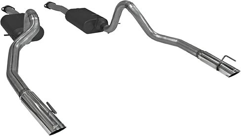 Flowmaster 817312 American Thunder Cat-Back Exhaust Kit 2.5 Inch Stainless Steel with 3 Inch Polished Stainless Tips Compatible with 1999-2004 Ford Mustang GT, MACH 1 and Bullitt with 4.6L SOHC engine in Kuwait