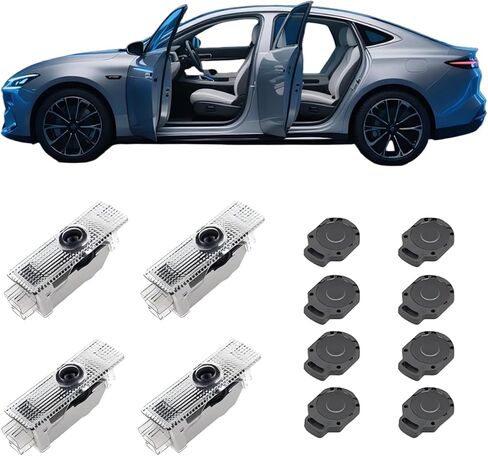 LED Car Door Welcome Lights Compatible with Selected 1/3/4/5/6/7 Series, X1/X2/X3/X4/X5/X6/X7, 328i, 528i, 530i, E92, HD Courtesy Puddle Lights with, Plug & Play, (2PCS) in Kuwait