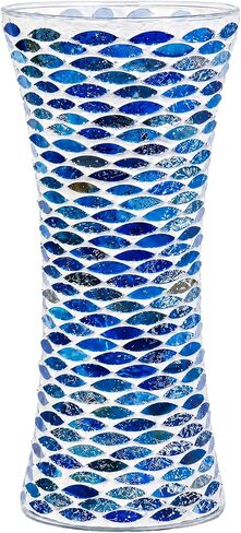 11.6" H Purple Red Mosaic Vase,Exquisite Craftsmanship Glass Vase.Decor Home Modern Tall Vase.All Handmade Mosaic Vases.Beautiful Glass Vase for Home&Office Decor.Unique Mosaic Vase Gift in Saudi Arabia