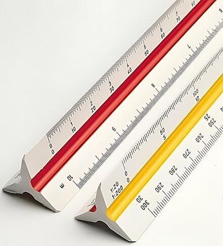 KRYTONE.Fx® 30cm Plastic Triangular Scale Ruler 3 Sides for Architecture Drafting Architect Engineers Technical Measuring Tools in Kuwait