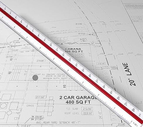 KRYTONE.Fx® 30cm Plastic Triangular Scale Ruler 3 Sides for Architecture Drafting Architect Engineers Technical Measuring Tools in Kuwait