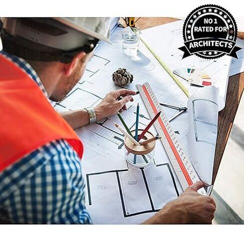 KRYTONE.Fx® 30cm Plastic Triangular Scale Ruler 3 Sides for Architecture Drafting Architect Engineers Technical Measuring Tools in Kuwait
