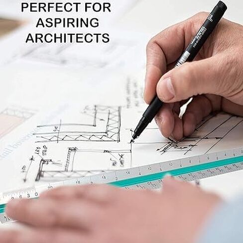 KRYTONE.Fx® 30cm Plastic Triangular Scale Ruler 3 Sides for Architecture Drafting Architect Engineers Technical Measuring Tools in Kuwait