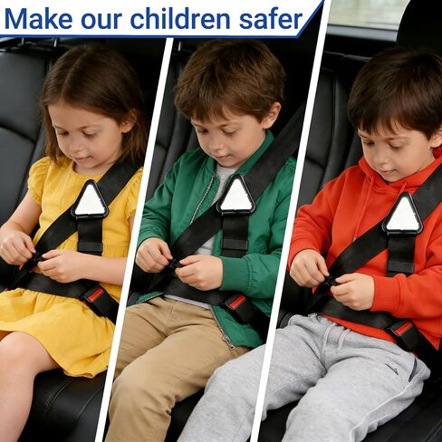 Car Seat Belt Strap Adjustable Anti-Strangulation Design With Simple Limiters For Travel, School And Family Trips Black in Kuwait