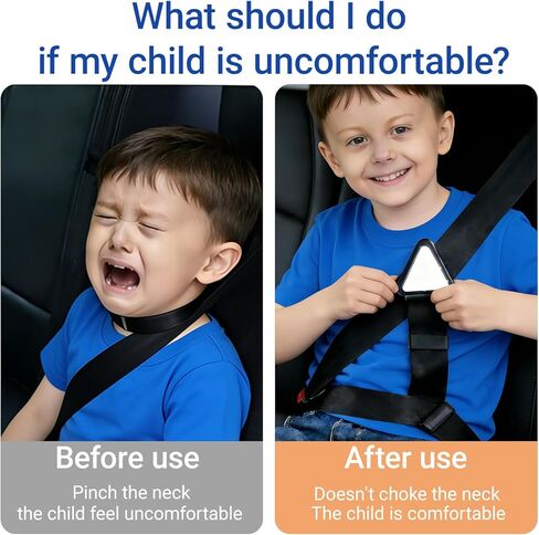 Car Seat Belt Strap Adjustable Anti-Strangulation Design With Simple Limiters For Travel, School And Family Trips Black in Kuwait
