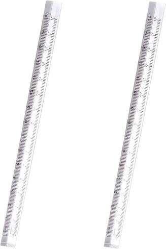 2Pcs Triangle Ruler Set, 15cm Small Metric Scale, Clear Plastic, Pocket Size, Drafting Tools for Office and School in Kuwait