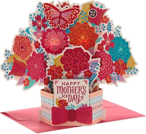 Hallmark Pop Up Mother's Day Card with Music and Light (Pot of Flowers, Plays Happy by Pharrell Williams) in Kuwait