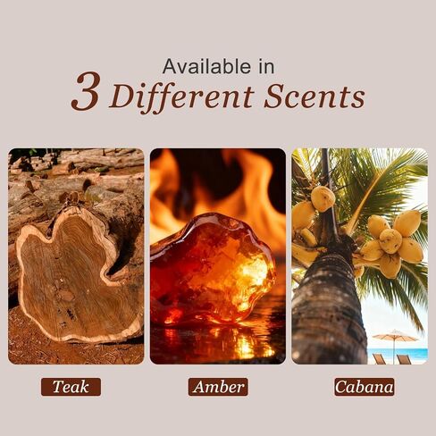 معطر هواء للسيارة - معطر هواء خشبي - خشب الساج العنبر كابانا - معطرات سيارة طبيعية تدوم طويلاً - يتضمن مشبك in Kuwait