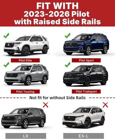 Richeer 300LBS Roof Rack Cross Bars for 2023-2026 Pilot Sport Touring Trailsport Elite(Not for LX & EX-L),Lockable Heavy Duty Aluminum Cross Bar with Anti-Theft Locks for Cargo Racks Rooftop Luggage in Kuwait