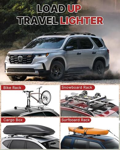 Richeer 300LBS Roof Rack Cross Bars for 2023-2026 Pilot Sport Touring Trailsport Elite(Not for LX & EX-L),Lockable Heavy Duty Aluminum Cross Bar with Anti-Theft Locks for Cargo Racks Rooftop Luggage in Kuwait