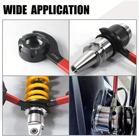 5Pcs Coilover Wrench Set C Spanner Tool for Shock Absorber Adjustment, Suspension Spring Compression Tool Kit, Hook Spanner Wrench with Non-Slip Handle in Kuwait