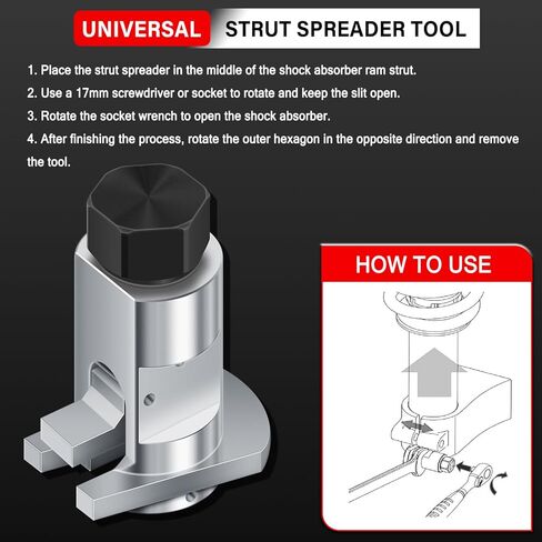 Bonbo 3Pcs Strut Spreader Tool - Universal Steering Suspension Strut Knuckle Spreader Tool 5-11.5 mm & Suspension Strut Spreader Socket Tools Compatible with Audi BMW VW Mini Ford in Kuwait