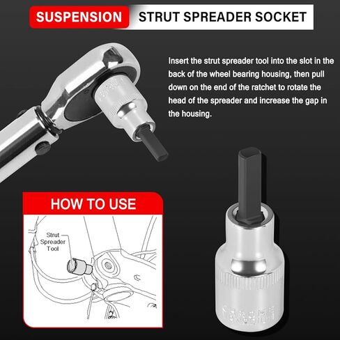 Bonbo 3Pcs Strut Spreader Tool - Universal Steering Suspension Strut Knuckle Spreader Tool 5-11.5 mm & Suspension Strut Spreader Socket Tools Compatible with Audi BMW VW Mini Ford in Kuwait