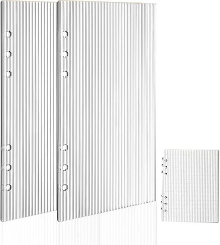 2PCS A5 Acrylic Binder Cover,Clear 6 Ring Journals Inserts Protector Shell Budget Binder Cover for Office,Transparent Sheet Protectors Refillable Notebook Sleeves,Planner Covers for Journals&Office in Kuwait