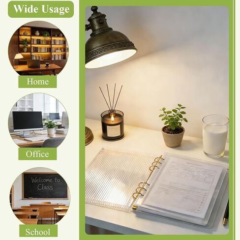 2PCS A5 Acrylic Binder Cover,Clear 6 Ring Journals Inserts Protector Shell Budget Binder Cover for Office,Transparent Sheet Protectors Refillable Notebook Sleeves,Planner Covers for Journals&Office in Kuwait