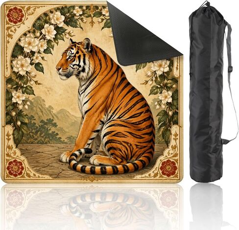 Mahjong Mat with Carrying Bag 31.5" x 31.5" Non-Slip Noise Reduction Minimalist Golf Course Greens Flags Sand Bunkers Table Mat for Mahjong Poker Dominoes Card Board Tile Games in Kuwait