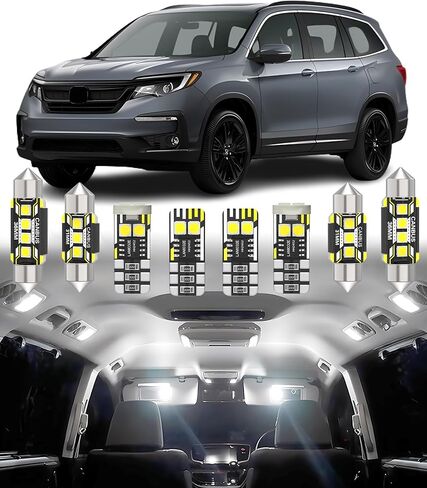 BMT xms Car Interior LED Light Replacement for Honda Pilot 2016-2022,6000K Super Bright Interior Light Bulbs Package, 15pcs in Kuwait