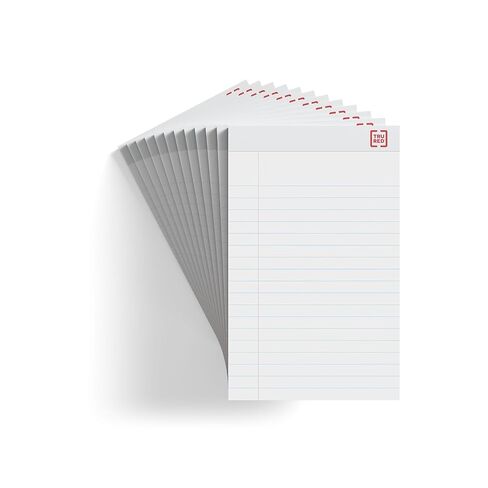 دفتر ملاحظات TRU RED، أوراق مقاس 5 × 8 بوصة، مسطرة عريضة، أبيض، 50 ورقة/وسادة، دستة وسادات/عبوة (TR58182) in Kuwait