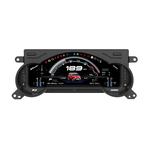 مجموعة لوحة القيادة الرقمية LCD مقاس 12.3 بوصة متوافقة مع Toyota FJ Land Cruiser 2007-2024 عداد السرعة لوحة الأدوات الافتراضية عداد قمرة القيادة (مع مقبض) in Kuwait