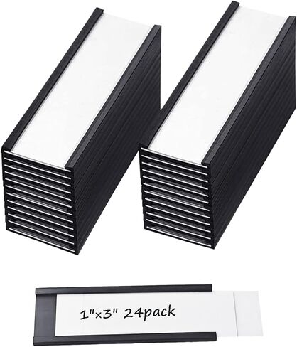 24 حزمة 1 "× 3" C حامل التسمية المغناطيسي قناة للأرفف المعدنية صندوق الأدوات أدراج تسميات خزانة الملفات المغناطيسية in Kuwait