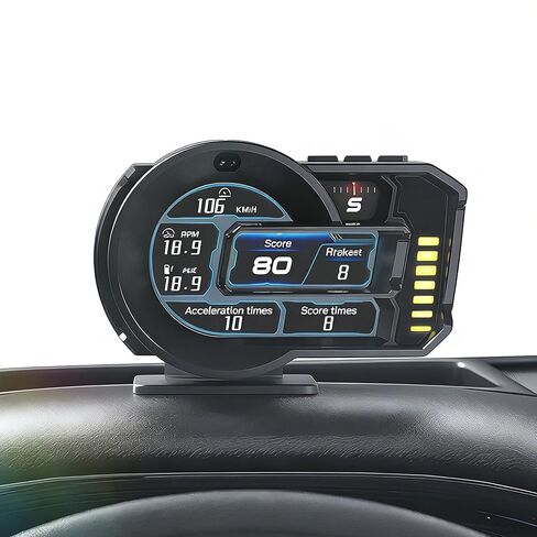 OBD2 HUD Digital Speedometer for Car with OBD2 GPS Head Up Display Dual System,Speedometer MPH with Water TEM, Volt, Mileage, Overspeed & Fatigue Driving Alarm, RPM，Works Great for Most Cars Truck in Kuwait