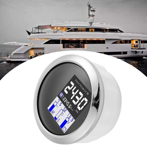 جهاز قياس متعدد الوظائف RPM لضغط الزيت ودرجة حرارة الماء وعرض الجهد الكهربي لآلات البناء وآلات التعدين والحفارات والشاحنات IP67 316 من الفولاذ المقاوم للصدأ باللون الأسود (أسود) in Kuwait