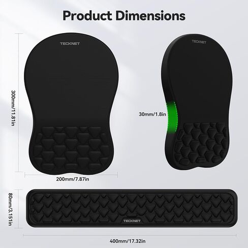 Ergonomic Mouse Pad with Wrist Rest,Keyboard Pad and Mousepad with Wrist Support,Massage Design Effectively Relieves Carpal Tunnel Syndrome Suitable for Computers and Laptops in Kuwait